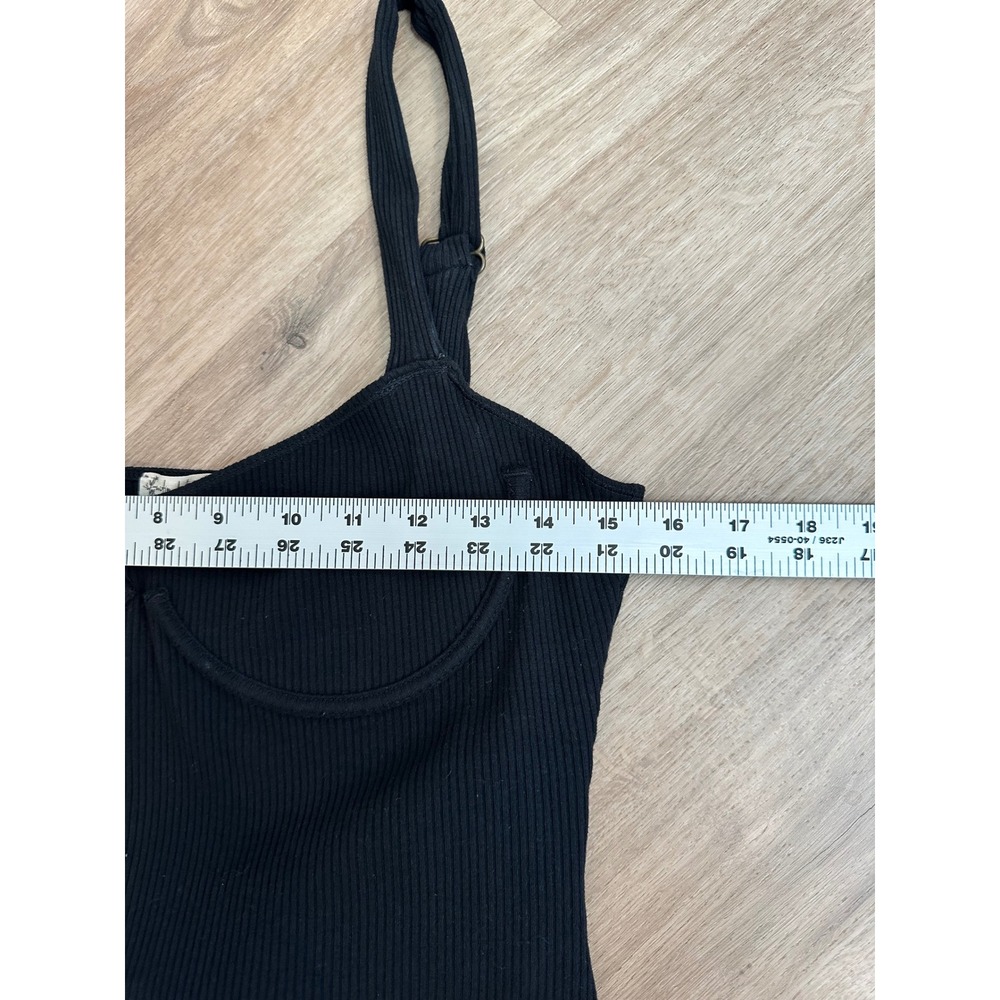 Free People Bodysuit Womens XS Black Ribbed Bustier O-Ring‎ Intimately Sexy Edgy - Picture 9 of 16